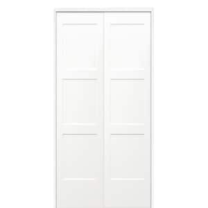 48 in. x 80 in. Birkdale Primed Bi-Parting Solid Core Molded Composite Prehung Interior French Door on 4-9/16 in. Jamb
