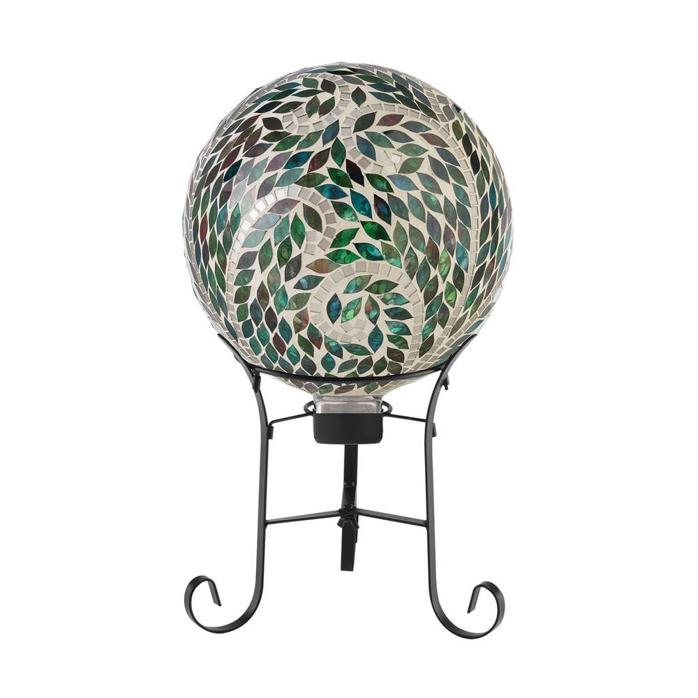 Alpine Corporation Mosaic Gazing Globe with Scroll Pattern w/Metal ...