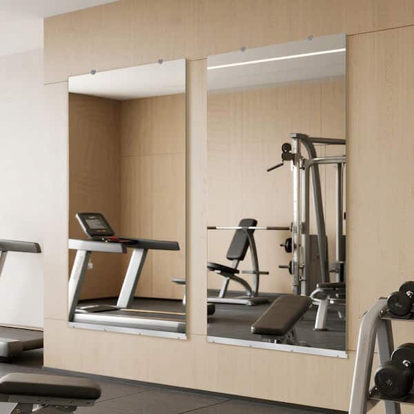 36 in. W x 72 in. H Extra Thick Shatterproof Rectangular Frameless Fitness Mirror/Commercial mirrors Wall Mirror