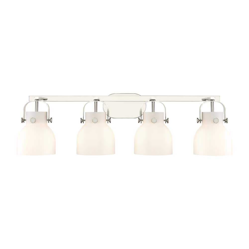 Pilaster II Bell 36.5 in. 4-Light Polished Nickel Vanity Light with Glass Shade price history on PriceWatchPro