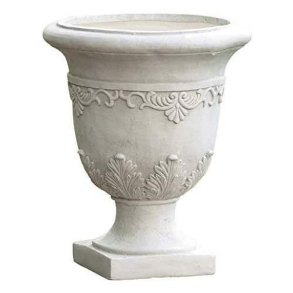 17 in. W x 20 in. H White Stone Urn
