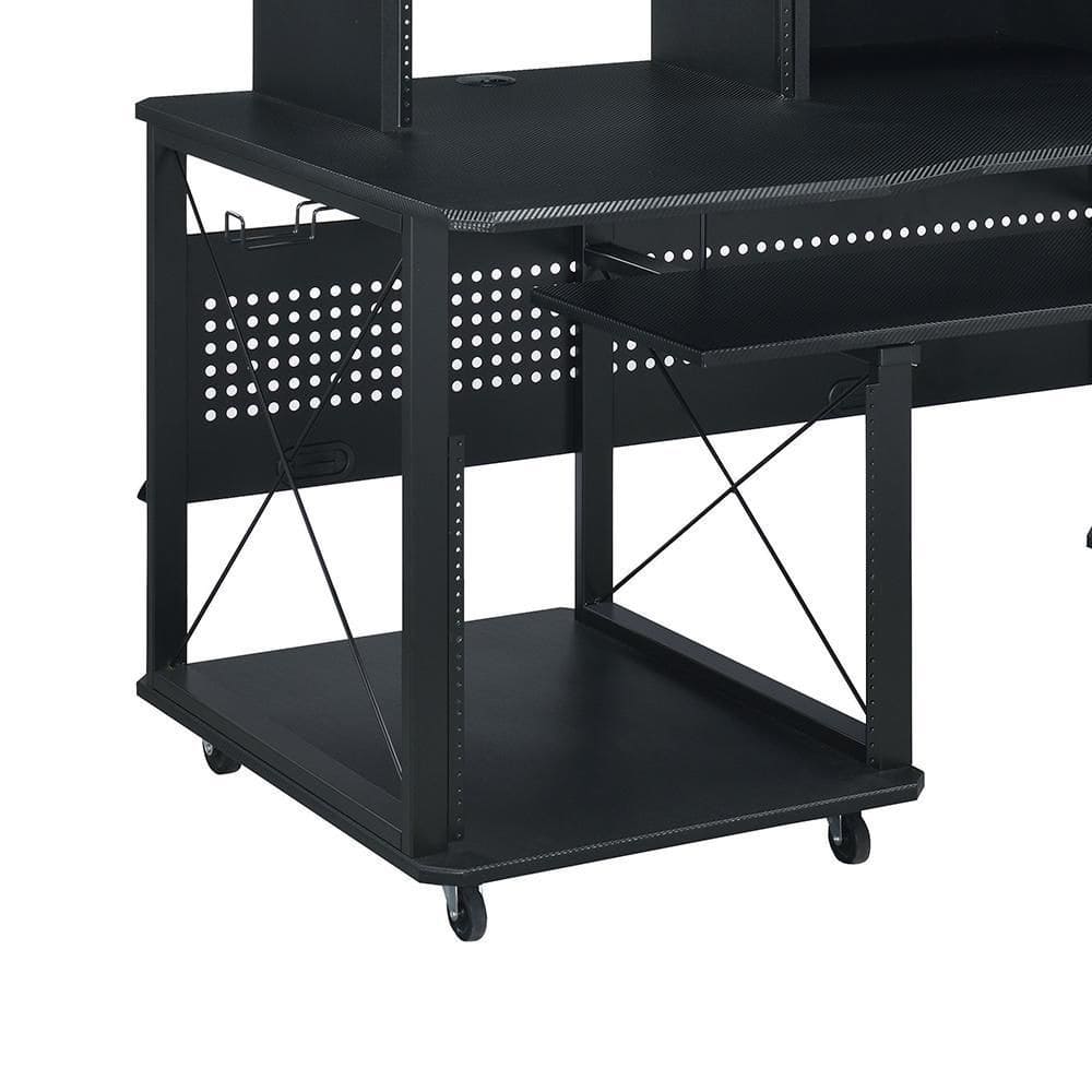 Megara 72" Black MDF Music Desk with Keyboard Tray