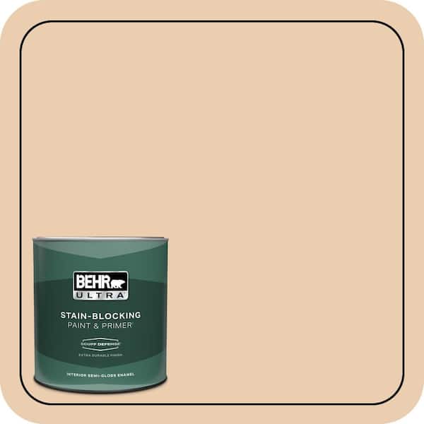 BEHR ULTRA 1 qt. #BXC-64 Shortbread Cookie Extra Durable Semi-Gloss Enamel Interior Paint & Primer