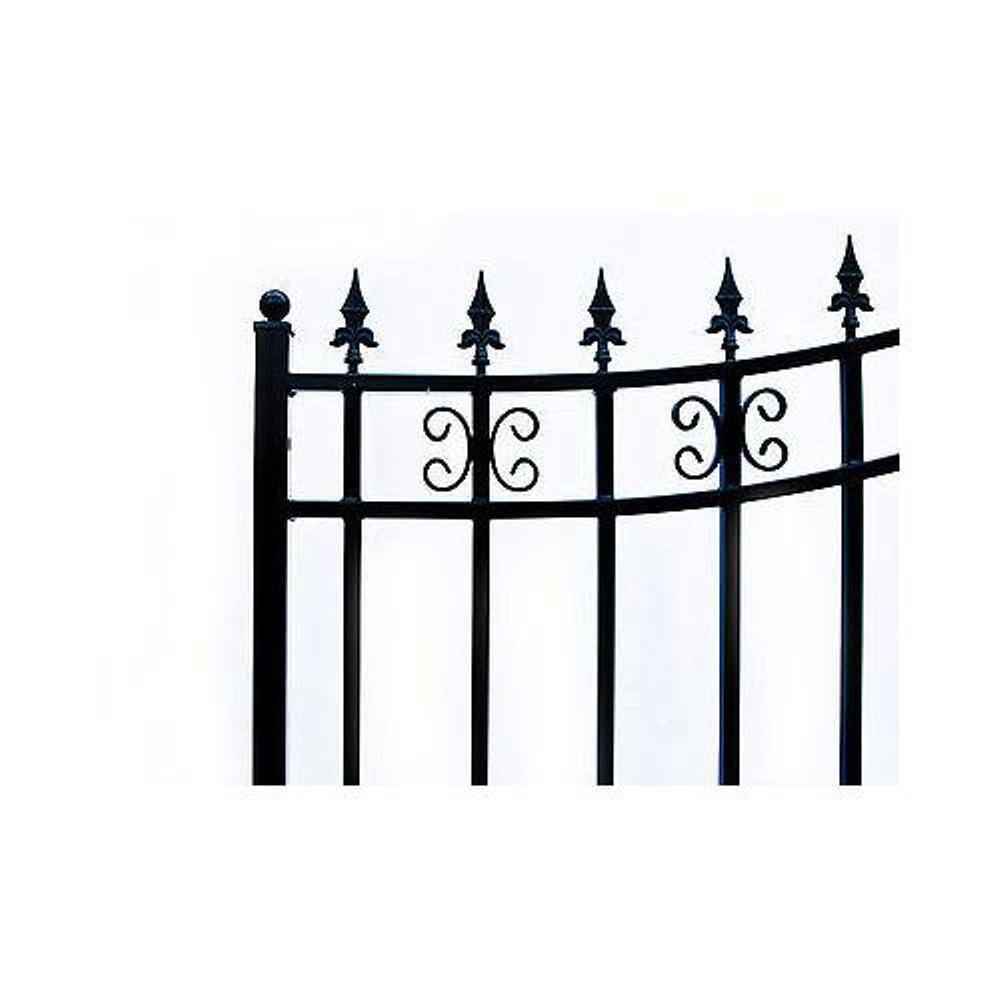 St. Louis Style Black Steel 14' Sliding Driveway Gate with Opener