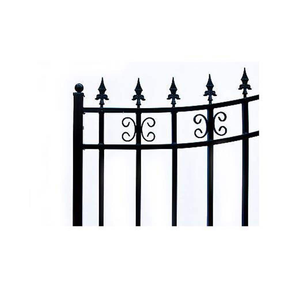 St. Louis Style Black Steel Arched Driveway Gate