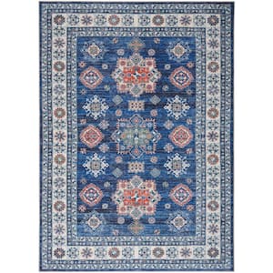 Fulton Blue 8 ft. x 10 ft. Vintage Persian Traditional Area Rug