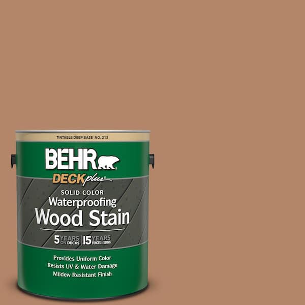 BEHR DECKplus 1 gal. #SC-158 Golden Beige Solid Color Waterproofing Exterior Wood Stain