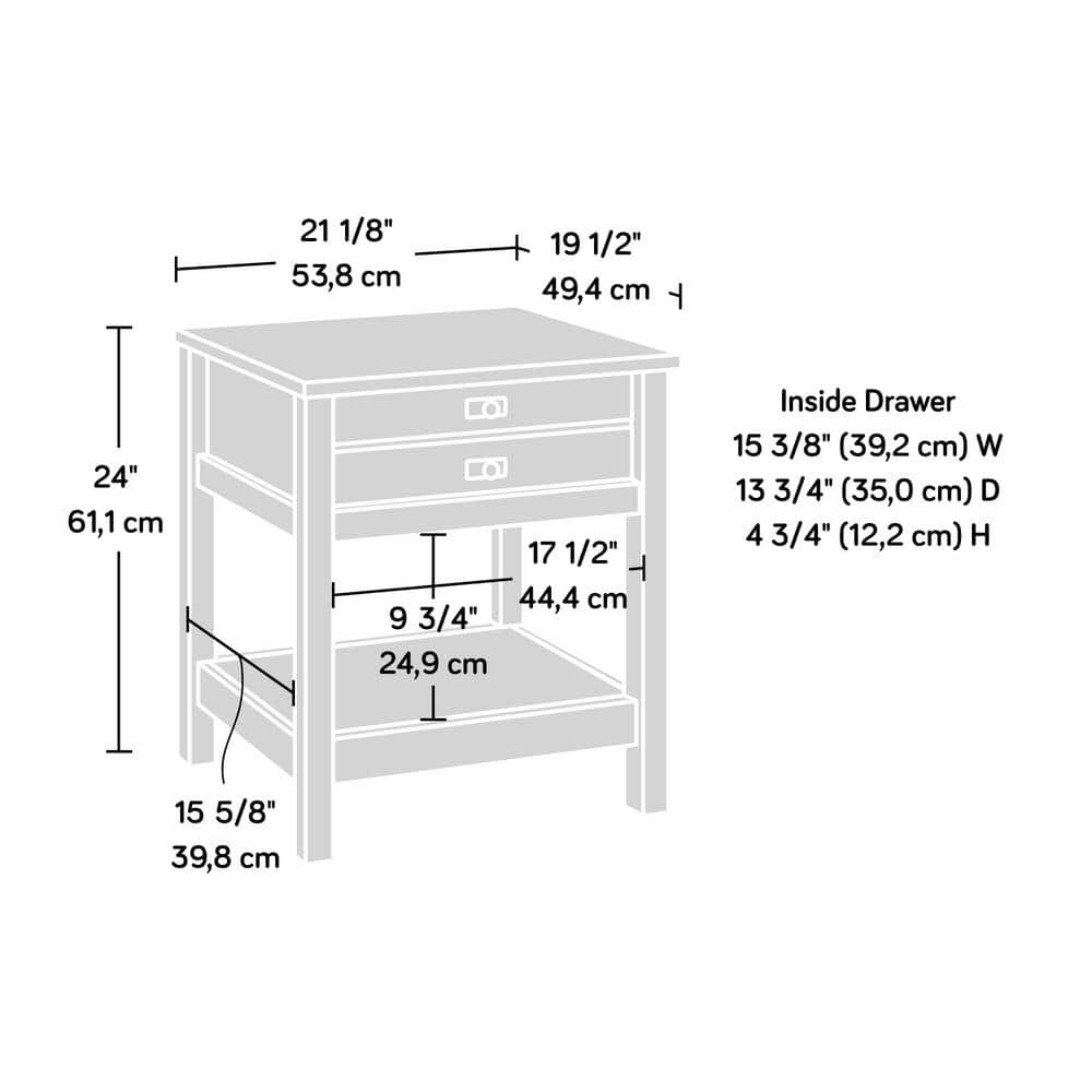 Cottage Road Raven Oak Nightstand with Lintel Oak Accent
