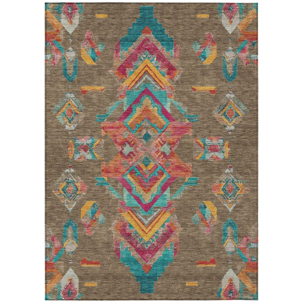 Chantille Machine Washable Indoor/Outdoor Abstract ACN2661 Mocha 8 ft. x 10 ft. Area Rug price history on PriceWatchPro