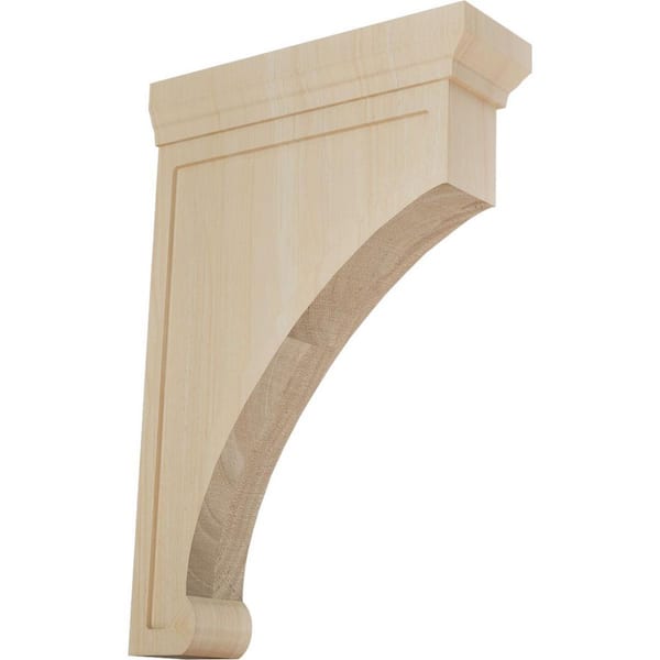 Ekena Millwork 2-1/2 in. x 12 in. x 8 in. Rubberwood Extra Large Gomez Bracket