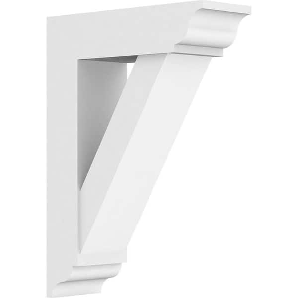 Ekena Millwork Standard Traditional 5 in. W x 22 in. H x 16 in. D Signature Urethane Polyurethane Bracket With Traditional Ends
