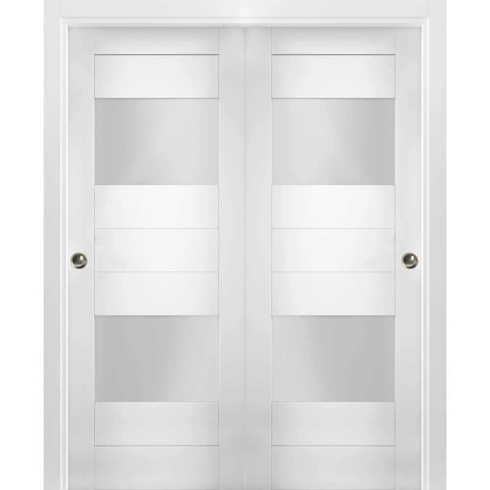 Assembly Required 60 in. x 96 in. Single Panel White Solid MDF Sliding Doors with Bypass Top Mount Kit price history on PriceWatchPro