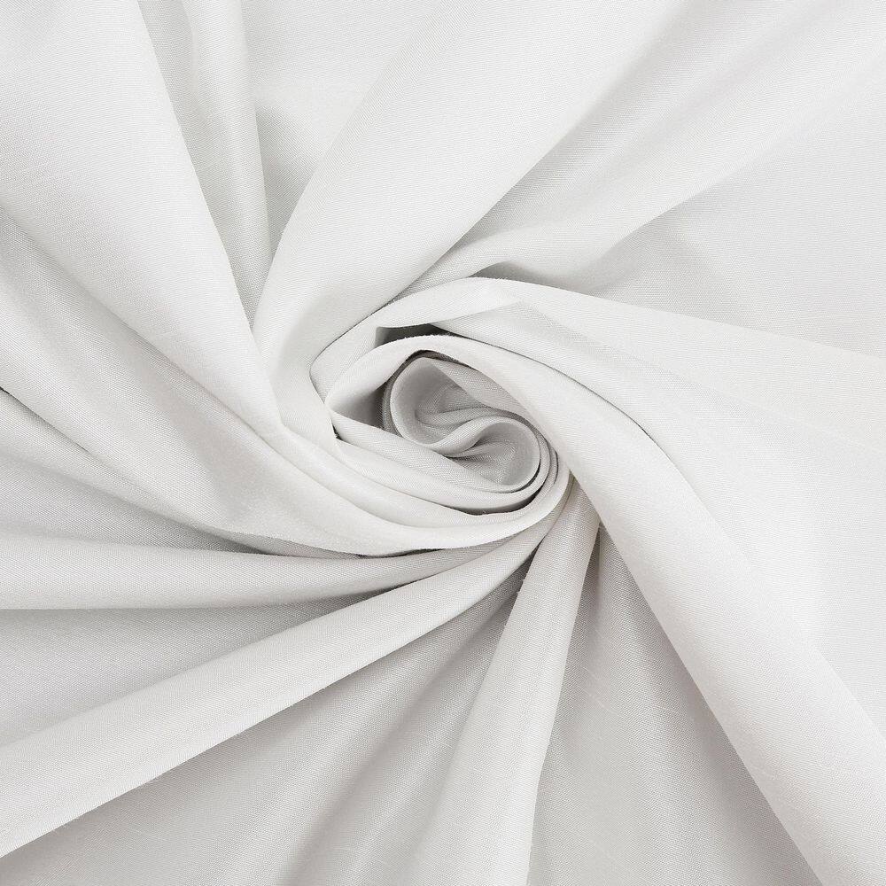 Pearl White Faux Silk Blackout Curtain Panel with Back Tab