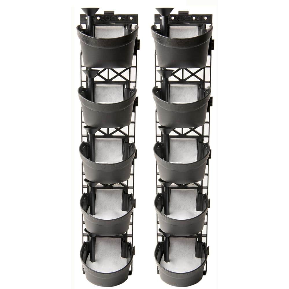 AGROSCI GardenWall Kit 13 in. W x 31.5 in. H Black HDPE