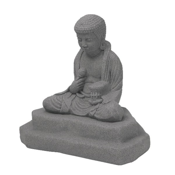 Emsco Granite Color High Density Resin Meditating Buddha Statue