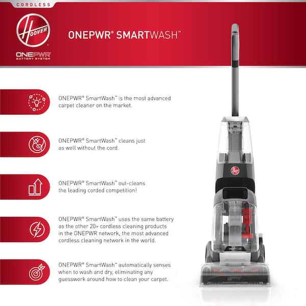 HOOVER ONEPWR SmartWash Automatic Cordless Carpet Cleaner with 116oz Oxy Solution
