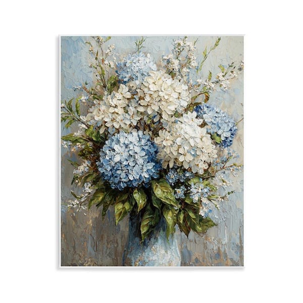 Muted Classic Hydrangeas by Franklyn Gregory Unframed Nature Graphic Art Print 14 in. x 11 in.