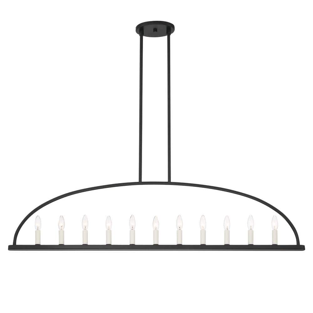 Abbott Black 11-Light Steel Candle Chandelier