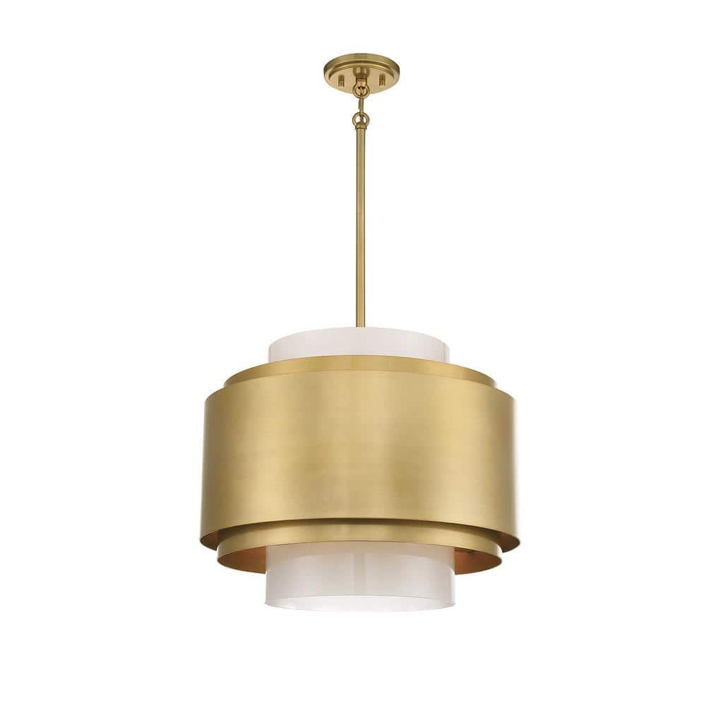 Beacon Burnished Brass 4-Light Drum Pendant