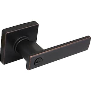 Westwood Aged Bronze Keyed Entry Door Lever with Square Rose