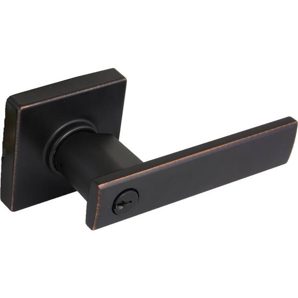 Defiant Westwood Aged Bronze Keyed Entry Door Handle with Square Rose