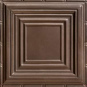 Raised Panel Bronze 2 ft. x 2 ft. Decorative Lay-in Tin Ceiling Tile (24 sq. ft. /Case)