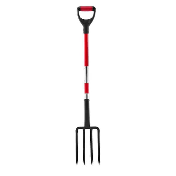Handle Length 28. 34 in. Garden Fork, 4-Tine, 45 in. Heavy Duty Digging Fork with Y Grip, Forged Steel Spading Fork