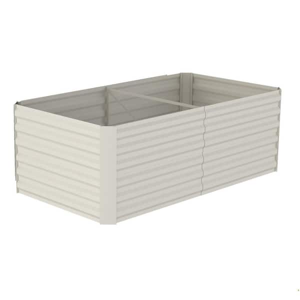 Garvee 71 in. x 35.5 in. x 23.6 in. Outdoor Rectangular Galvanized Steel Raised Garden Bed in Beige