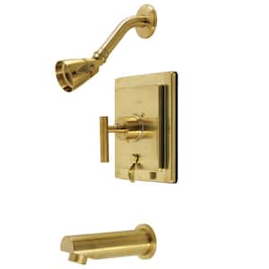 Manhattan Single Handle 1-Spray Tub and Shower Faucet 1.8 GPM with Pressure Balance in Brushed Brass
