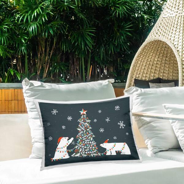 Rectangular Christmas Pillows Rectangular Christmas Village Cushion