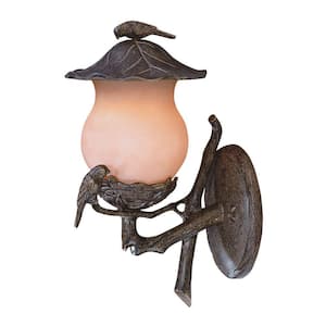 Avian Collection 2-Light Black Coral Outdoor Wall Lantern Sconce
