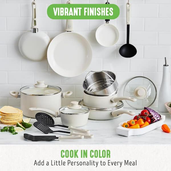 Aoibox 16-Piece Ceramic Kitchen Cookware Pots and Frying Sauce