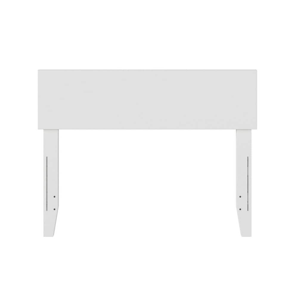 White Twin Solid Wood Headboard with USB Ports