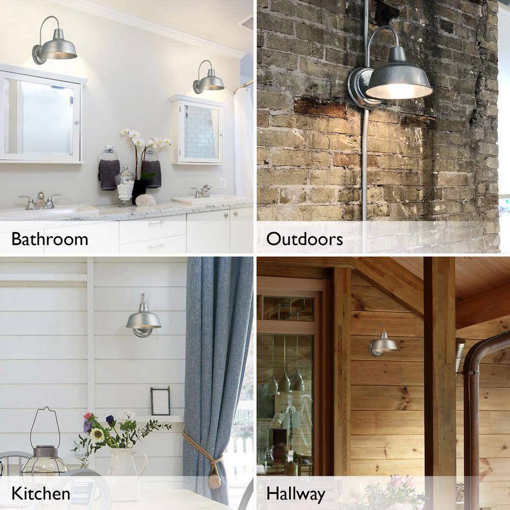 Galvanized Steel 8-Inch Industrial Farmhouse Wall Light
