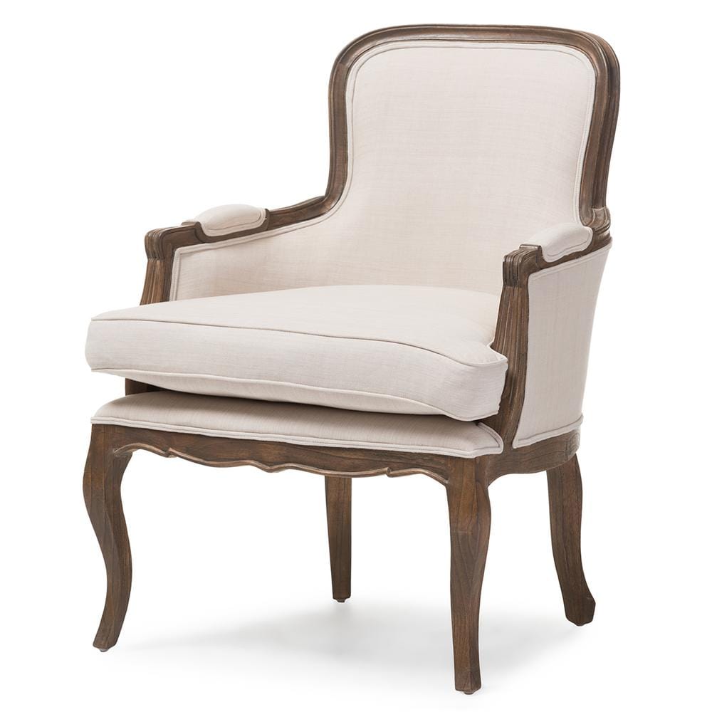 Napoleon Traditional French Accent Chair with Ash Wood Frame