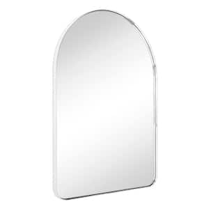 Arched-Top 21 in. W x 30 in. H Small Arched Stainless Steel Framed Wall Mounted Bathroom Vanity Mirror in Chrome