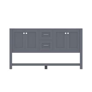 Wilmington 59 in. W x 21.5 in. D x 33.45 in. H Double Bath Vanity Cabinet without Top in Gray