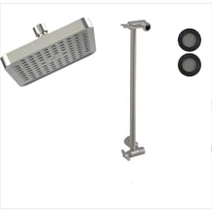 Shower Head 1-Spray Patterns with 16 in. Arm with 1.8 GPM 6 in., ‎Ceiling Mount Rain Fixed Shower Head in Brushed Nickel