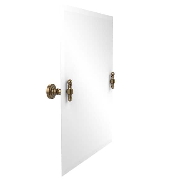 Allied Brass Retro-Dot Collection 21 in. x 26 in. Frameless Rectangular Single Tilt Mirror with Beveled Edge in Brushed Bronze