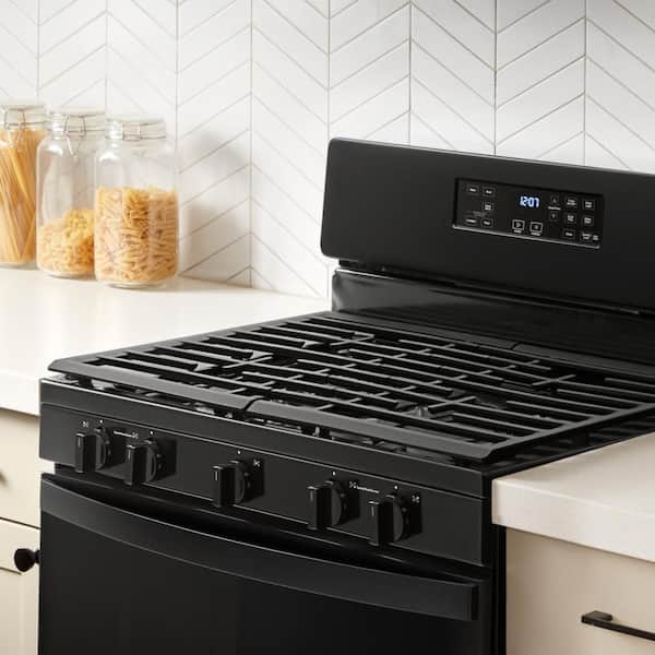 30-in 4 Burners 5.1-cu ft Freestanding Gas Range in. Black