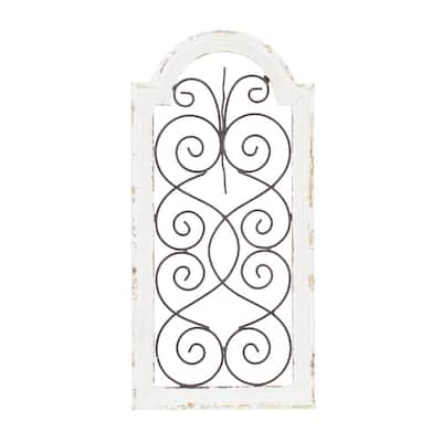 White Wood Vintage 10 in. x 20 in. Wood Wall Decor