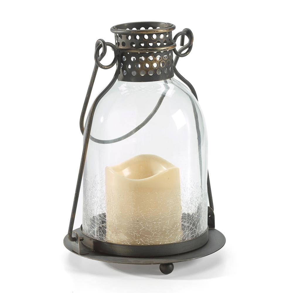 Smart Solar Monaco 9 in. H Integrated LED Clear Glass Candle Lantern  84077-LC - The Home Depot