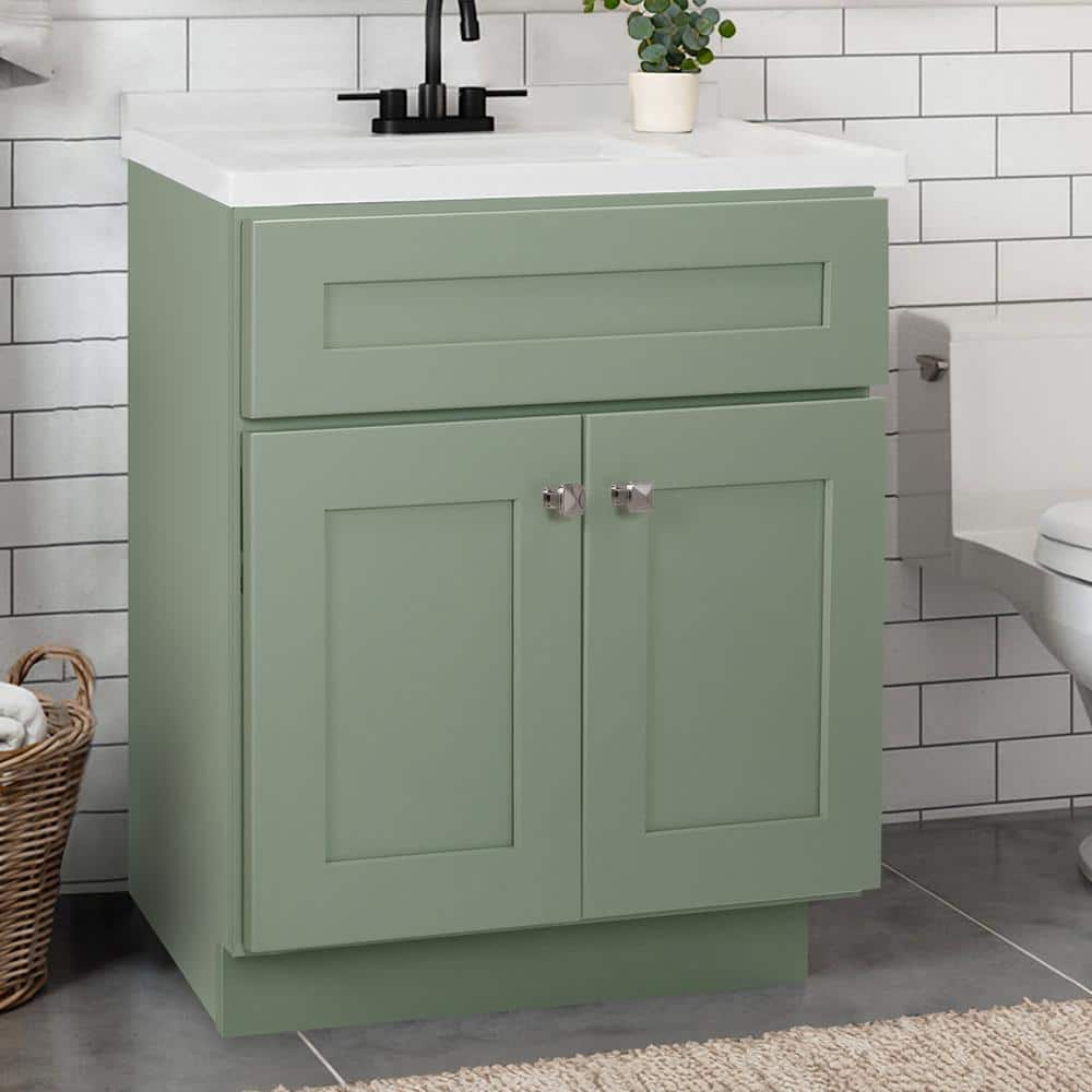 Evergreen Fog 30-Inch Freestanding Wood Bathroom Vanity