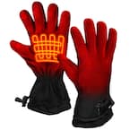 Unisex Black AA Battery Heated Fleece Gloves