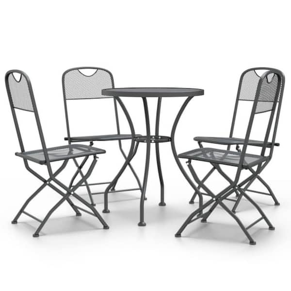 Yoko Gray 5-Piece Metal Outdoor Bistro Set