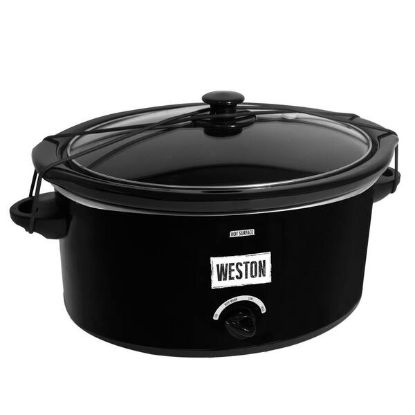 Weston 5 Qt. Black Slow Cooker with Locking Lid and Temperature