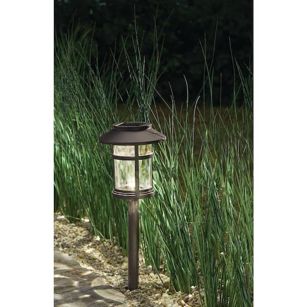 Duncan 10 Lumen Bronze LED Weather Resistant Outdoor Solar Path Light with Plastic Lens