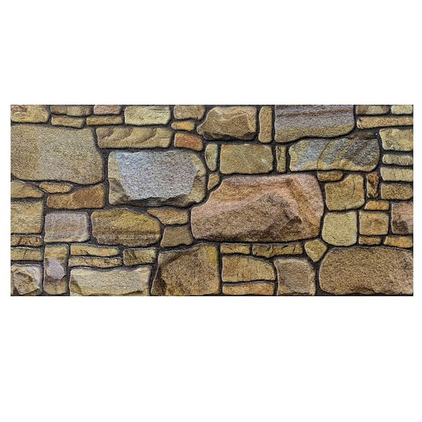 Dundee Deco 4/5 in. x 3-1/4 ft. x 1-3/5 ft. Beige Bronze Lilac Multi-Colored Faux Stone Styrofoam 3D Decorative Wall Paneling 5-Pack