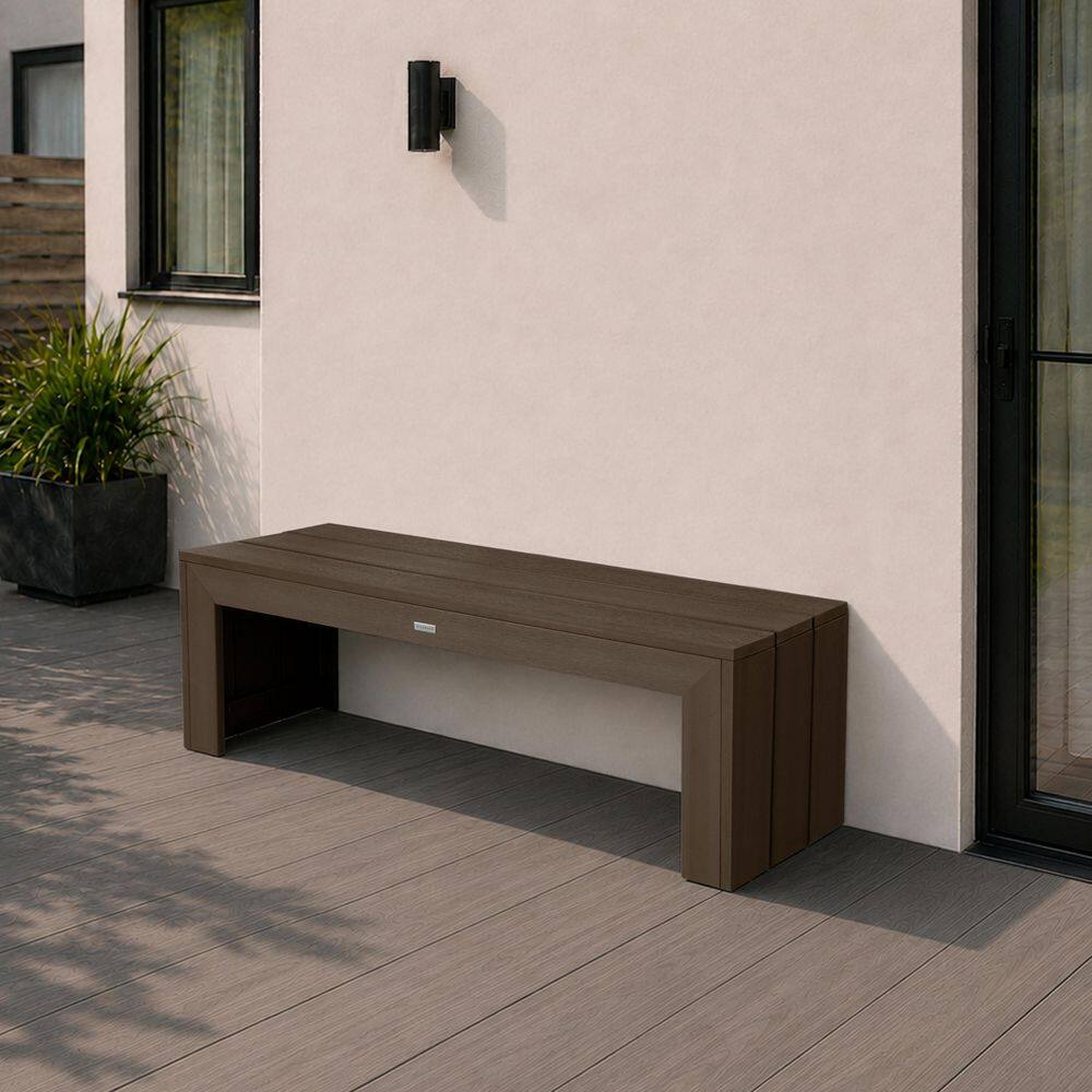 Monroe Modern 55 in. Weathered Acorn HDPS Poly Lumber Outdoor Bench price history on PriceWatchPro