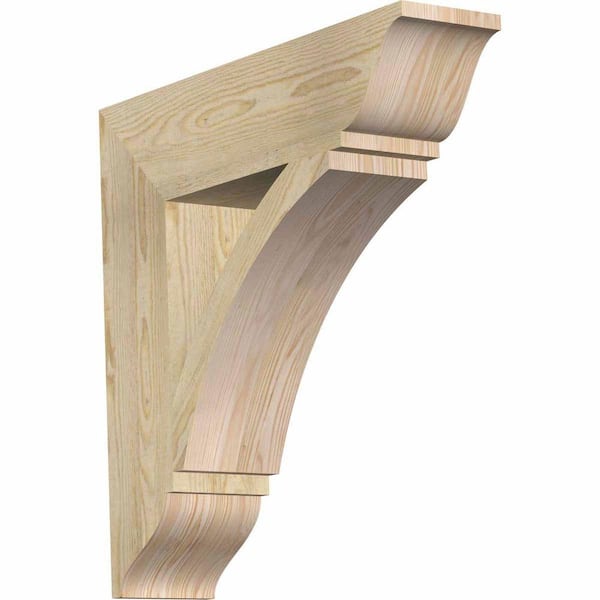 Ekena Millwork 6 in. x 26 in. x 26 in. Douglas Fir Thorton Traditional Rough Sawn Bracket
